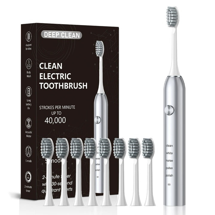 Sonic Electric Toothbrush – 5 Cleaning Modes, Rechargeable & Waterproof Design