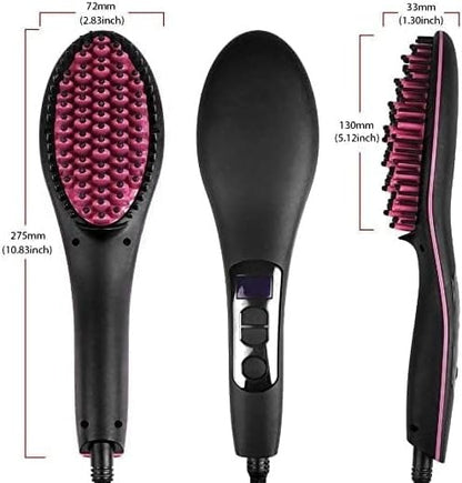 2-in-1 Hair Straightening Brush – Instant Heat Styling Tool for Smooth & Frizz-Free Hair